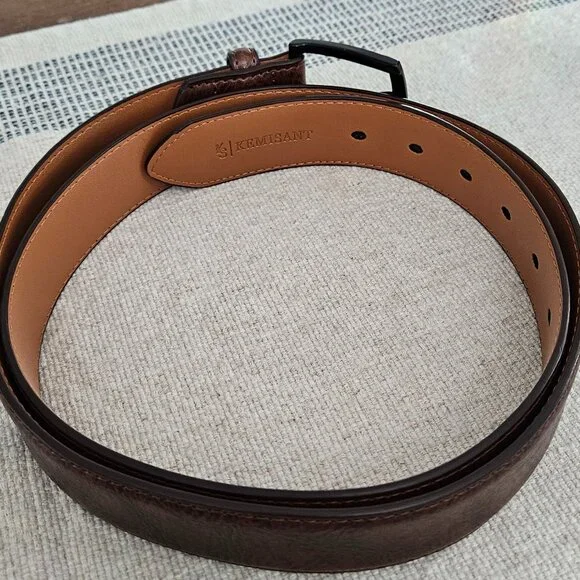 Brown Kermisant Leather Belt Classic design size 50 - Picture 10 of 12